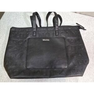 Nautica Women's Black Tote Handbag Purse Double Handles
